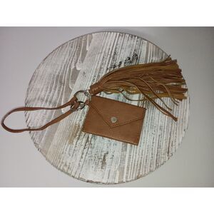 STEVE MADDEN, Brown Leather Key Holder and Coin Purse with Tassle